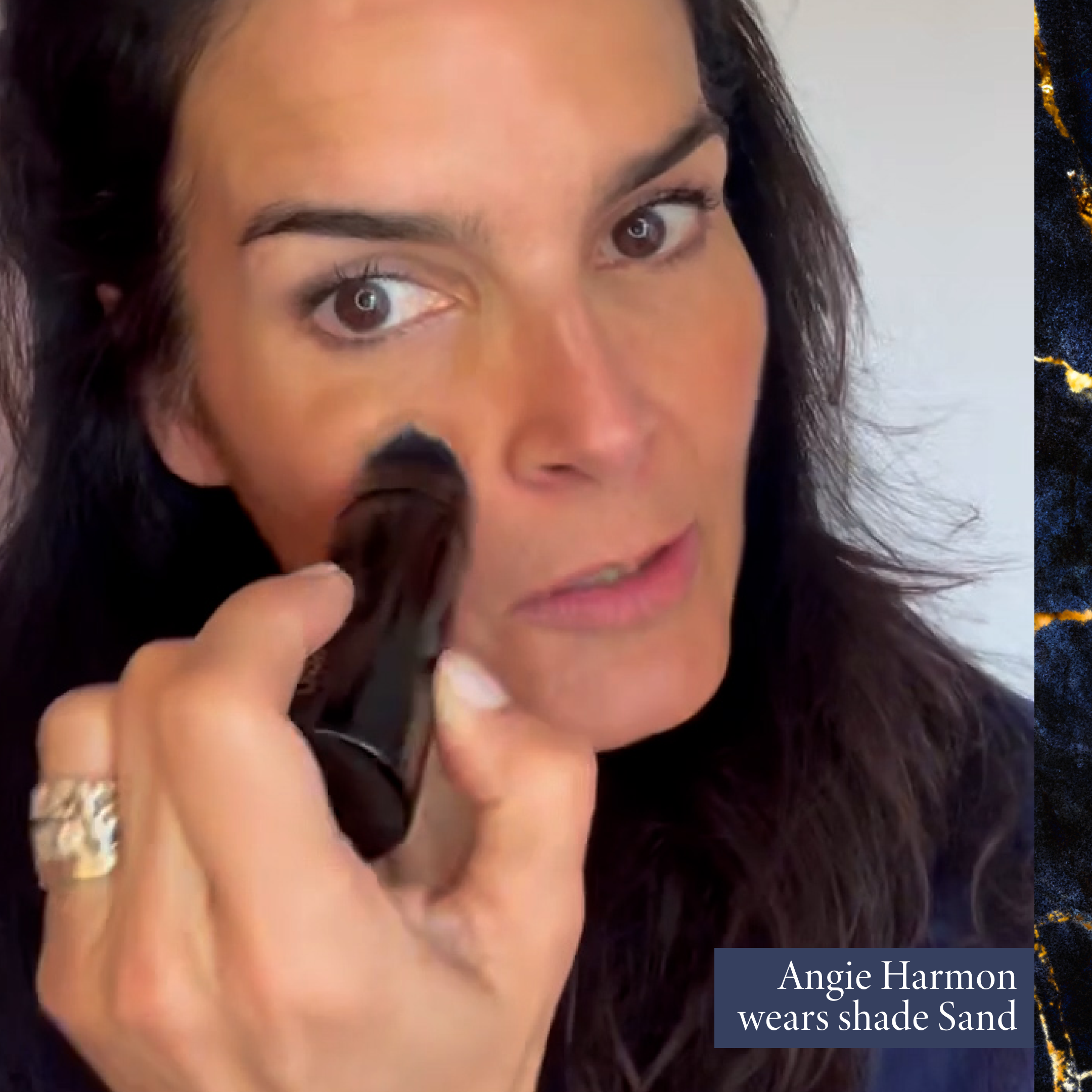 Angie Harmon wears shade Sand