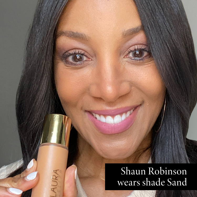 Shaun Robinson wears shade Sand