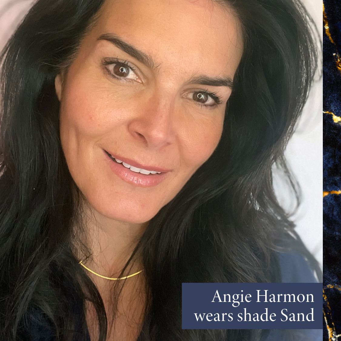 Angie Harmon wears shade Sand
