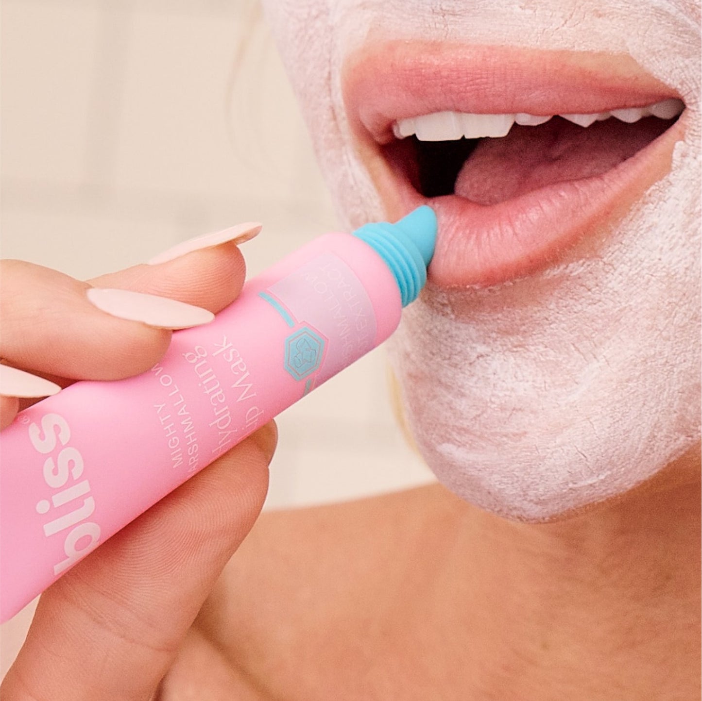 Mighty Marshmallow Hydrating Lip Mask - model