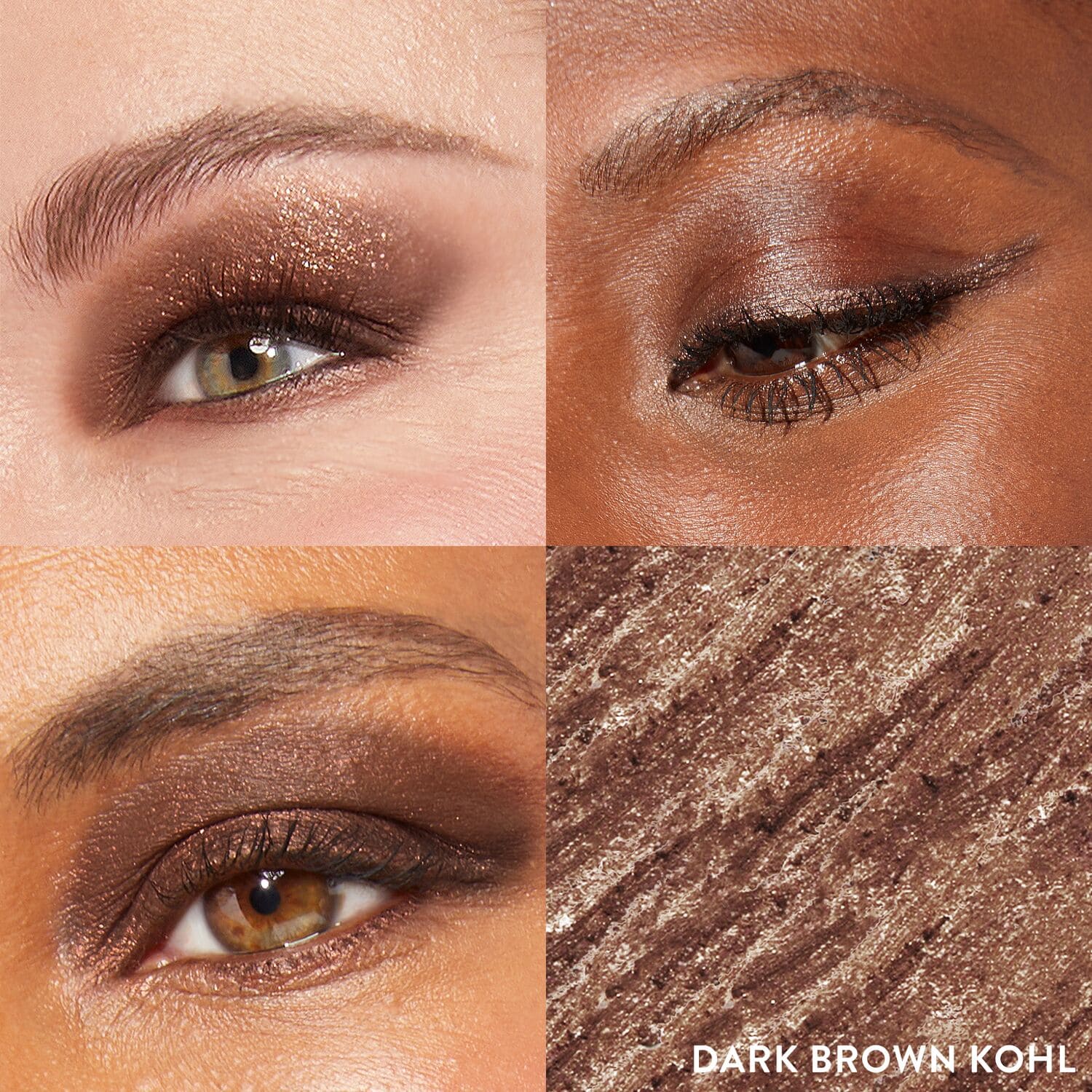 Kajal Longwear Eyeliner 3 model grid in Dark Brown Kohl