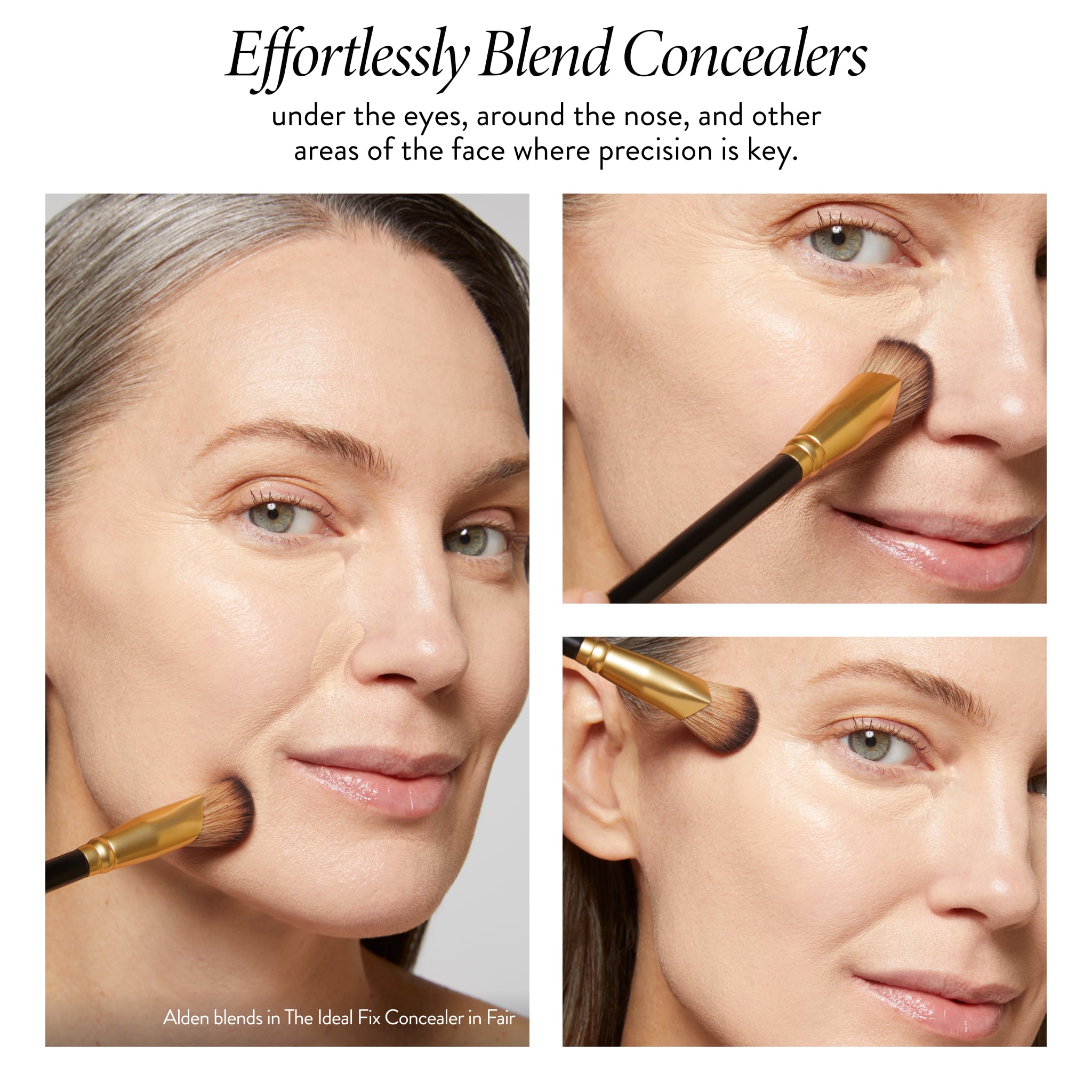 Angled Precision Concealer Brush Model where to apply