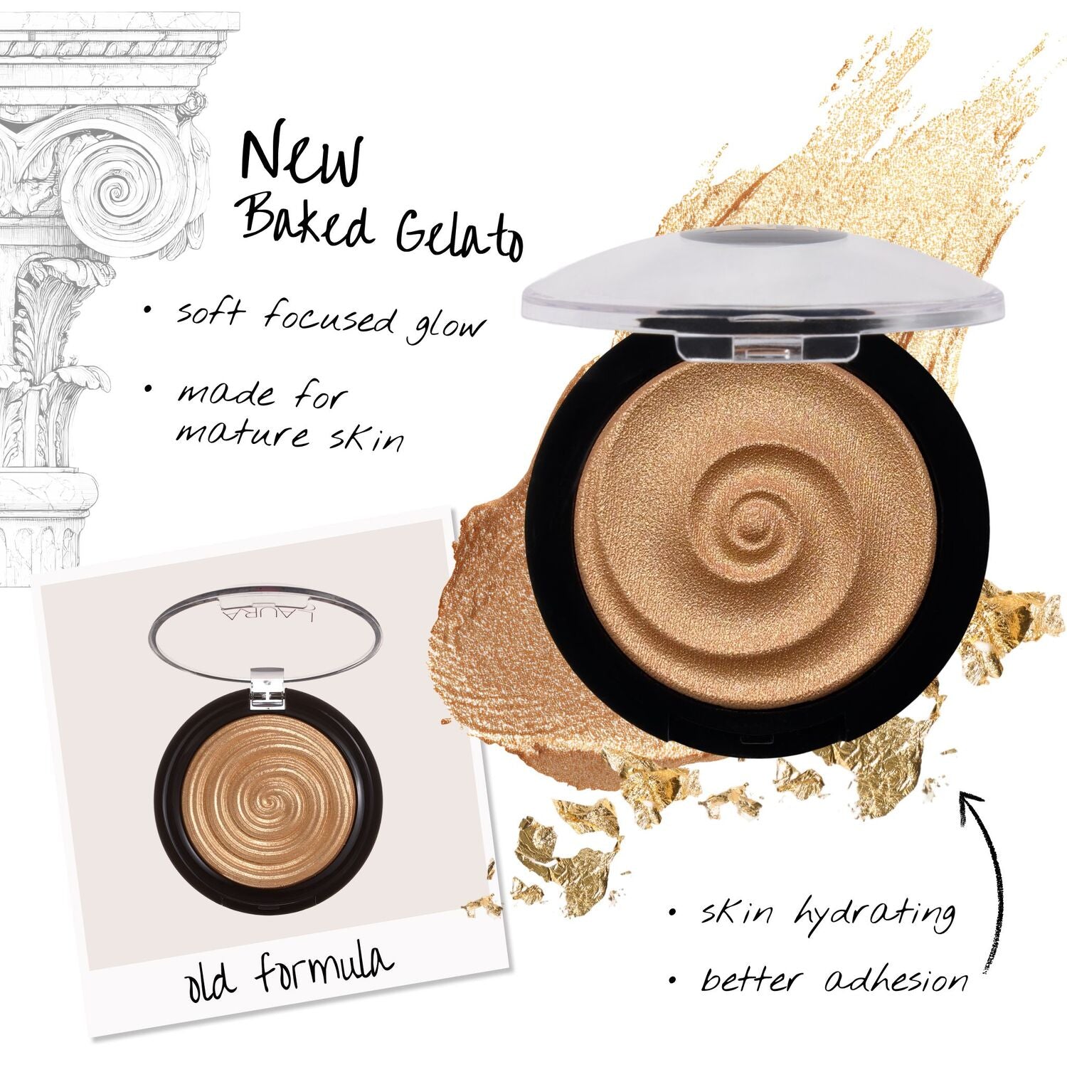 Baked Gelato Swirl Illuminator Gilded Honey - new vs old