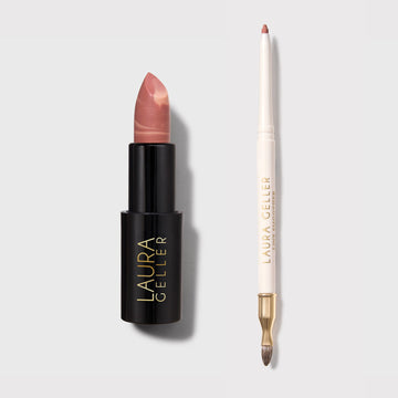 Italian Marble Lipstick + Line Smoother Lip Liner soldier in Al Fresco & Natural