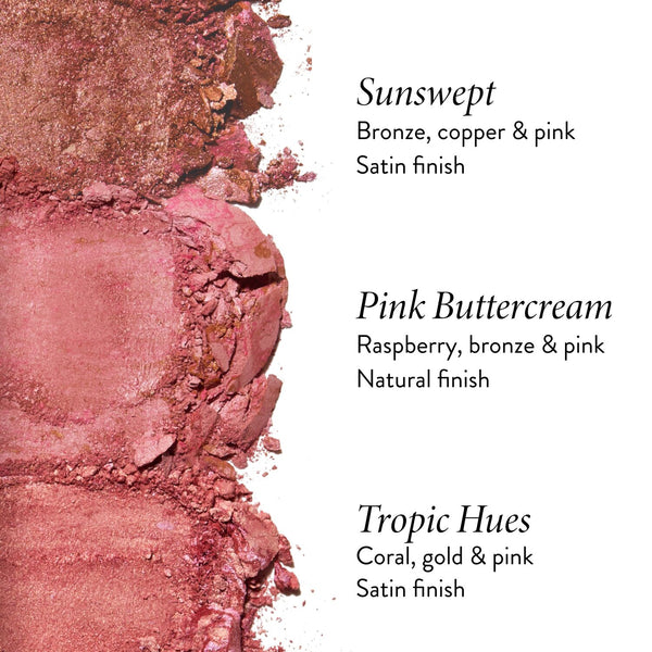 Laura Geller Geller's Greatest Baked Blush Crush Trio colors include: Sunswept, Pink Buttercream and Tropic Hues