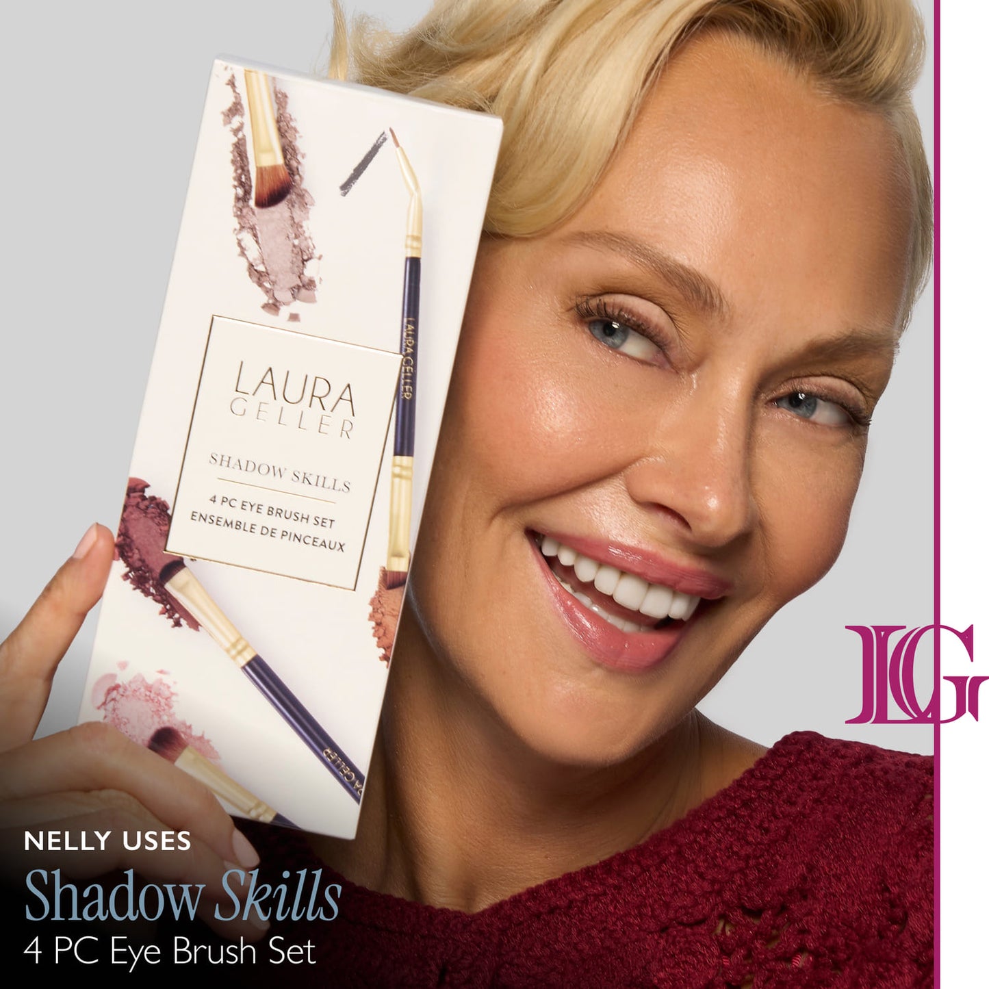 Shadow Skills 4PC Eye Brush Set Model Lifestyle Nelly with box