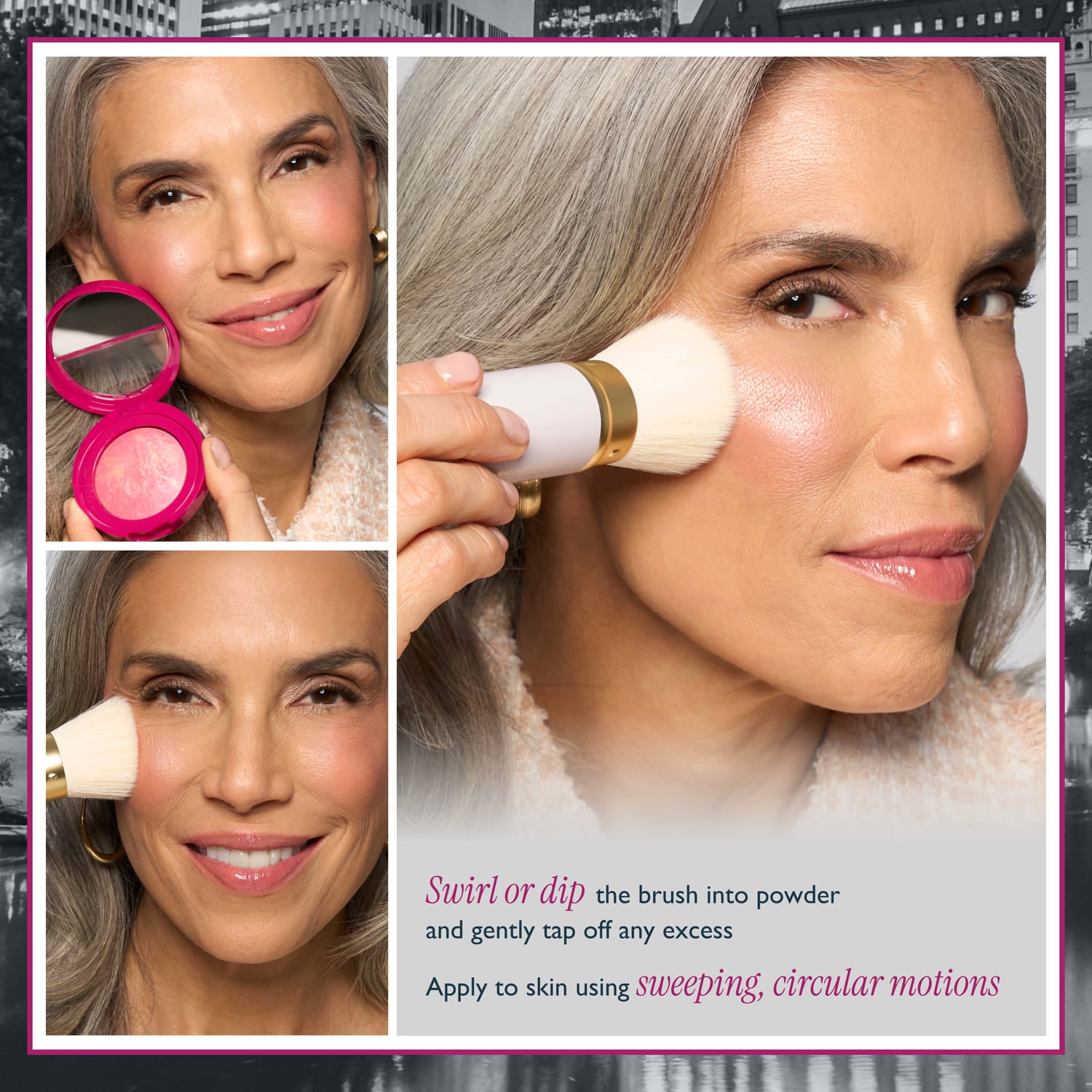 Holiday Retractable Kabuki Brush - how to apply