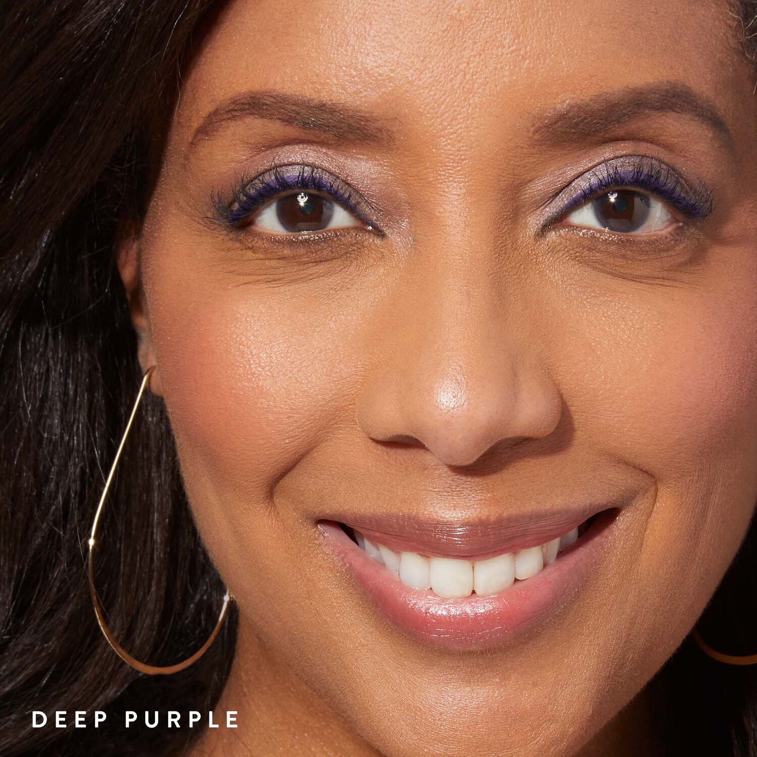 INKcredible Waterproof Gel Eyeliner Pencil lifestyle model wearing Deep Purple