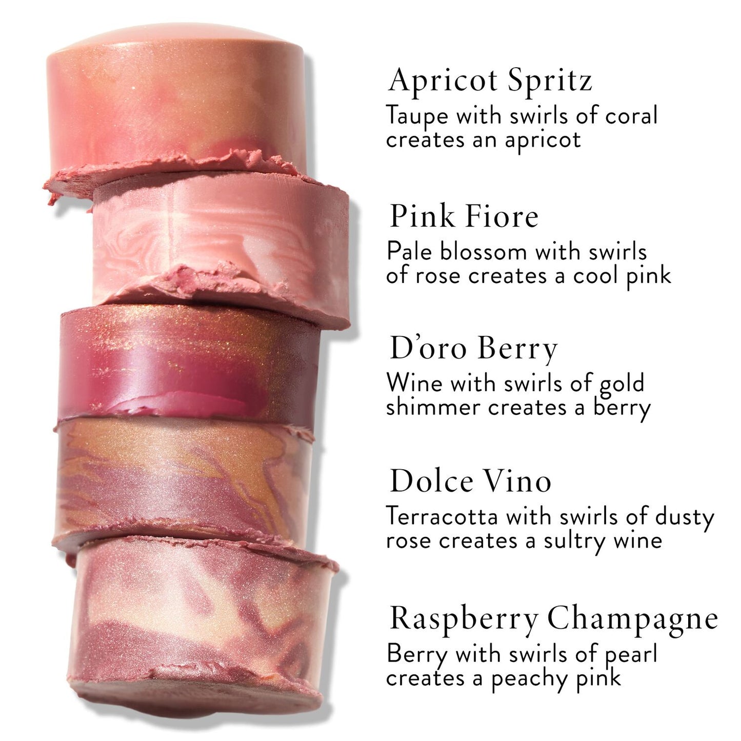 Italian Marble Blush Stick shade descriptions