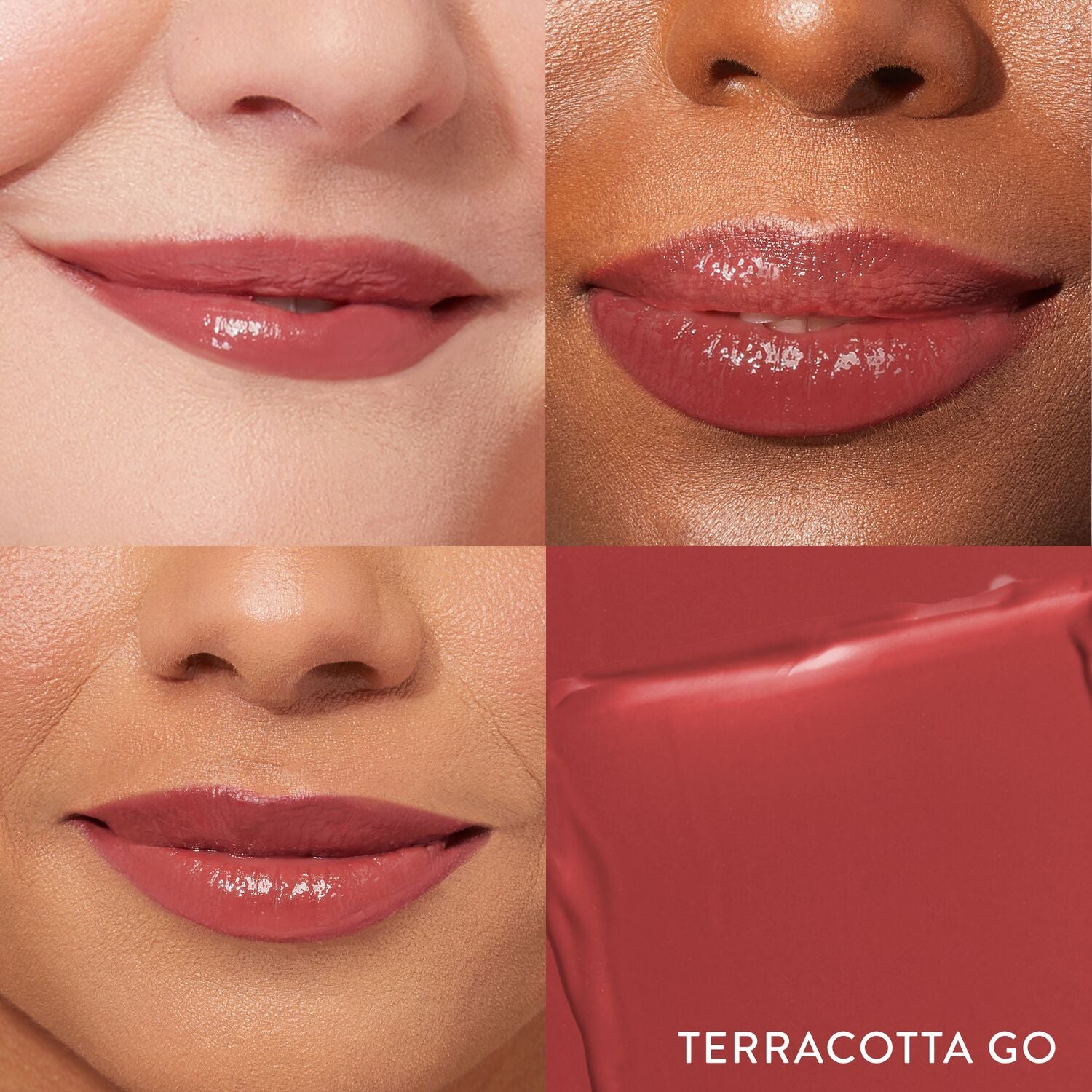 Jelly Balm Hydrating Lip Color Model Grid in Terracotta Go