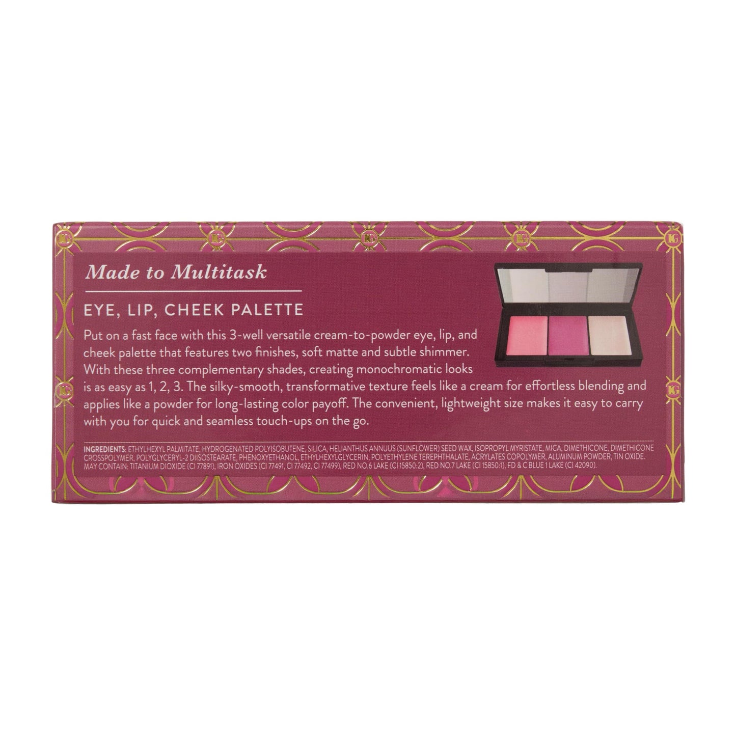 Eye, Lip, Cheek Palette: You Look Mauvelous - packaging back
