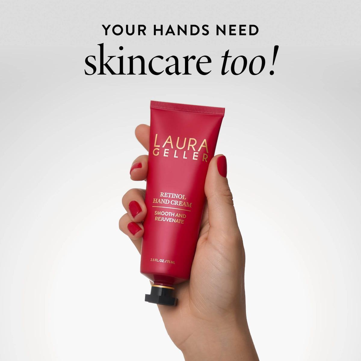 Retinol Hand Cream Hand shot with claim