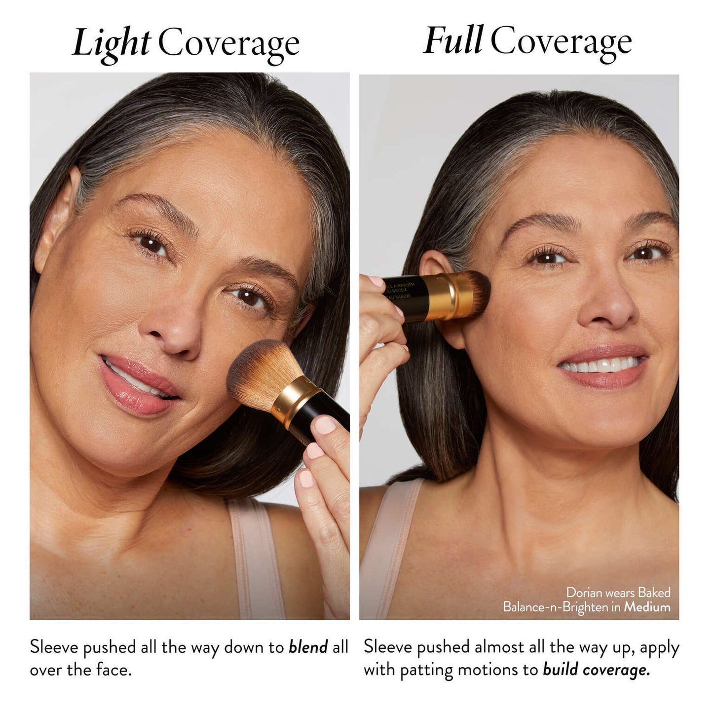 Retractable Airbrush Kabuki Brush two ways to wear