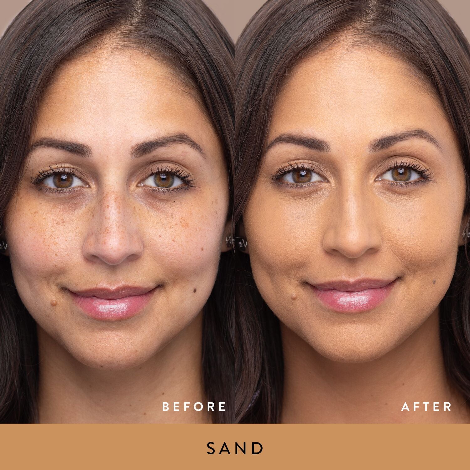 Double Take Liquid Foundation model B&A in Sand