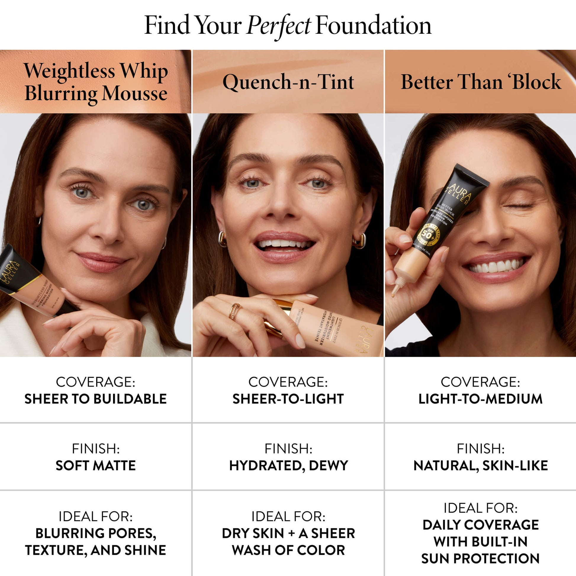 Weightless Whip Blurring Mousse Foundation comparison
