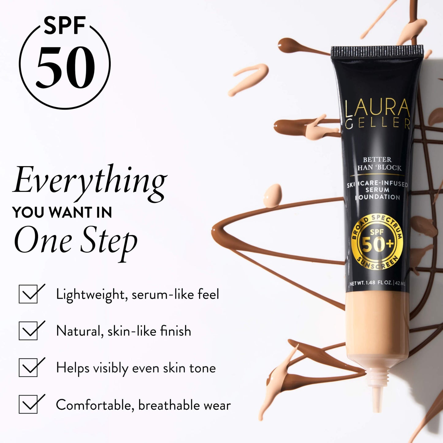 Better Than ‘Block Skincare-Infused Serum Foundation with Broad Spectrum SPF 50+ benefits