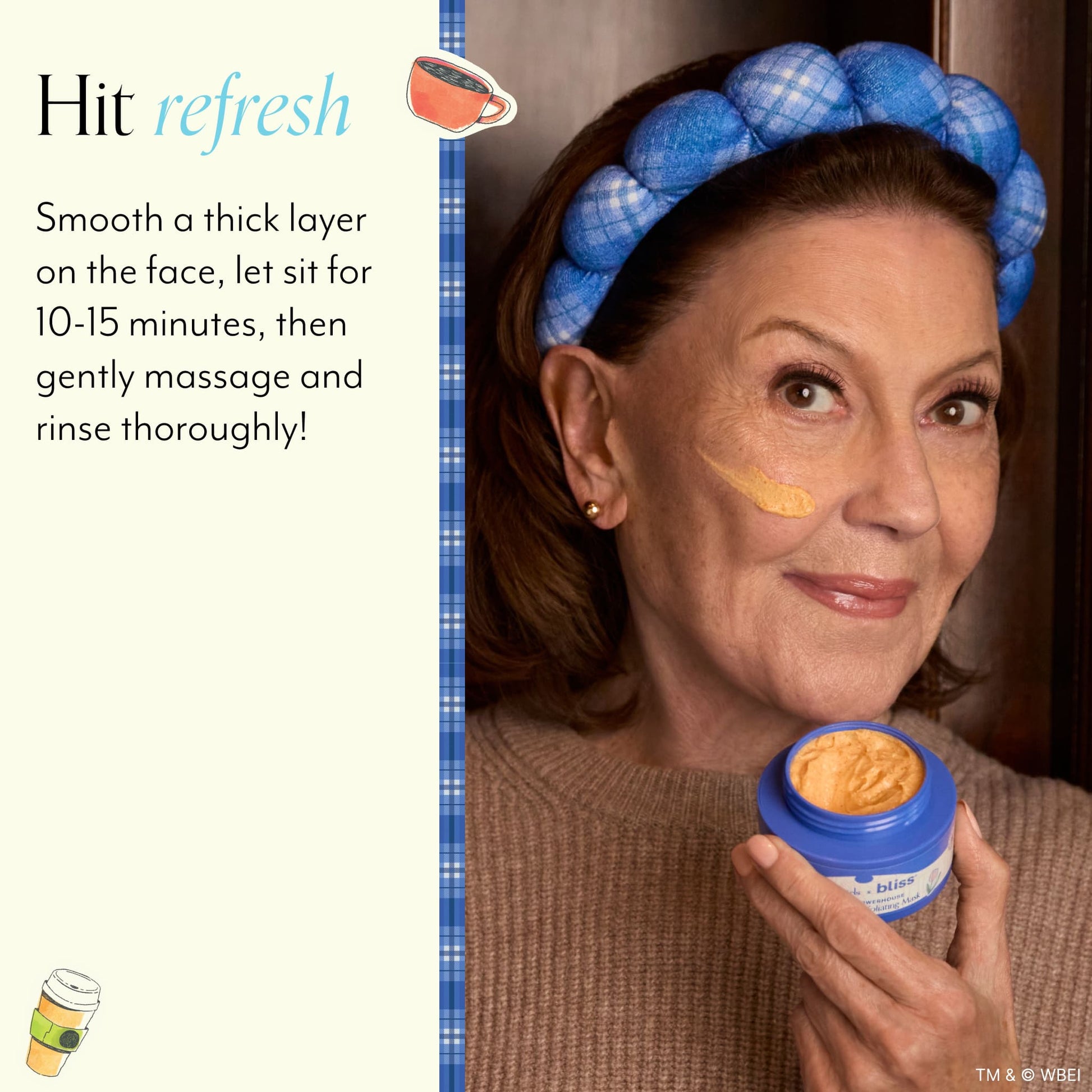 Bliss x Gilmore Girls Pumpkin Powerhouse Resurfacing & Exfoliating Mask + Spa Headband - How to Apply