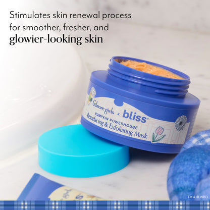 Bliss x Gilmore Girls Pumpkin Powerhouse Resurfacing & Exfoliating Mask + Spa Headband - PDP Benefits