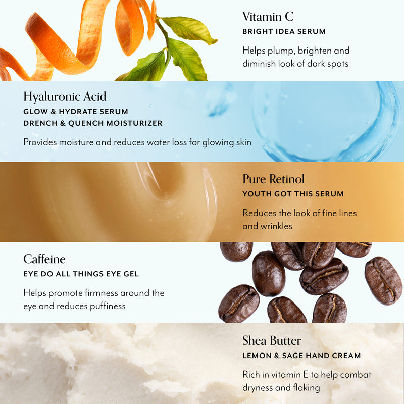 Bliss x LG Blissful Basics Kit Key Ingredients