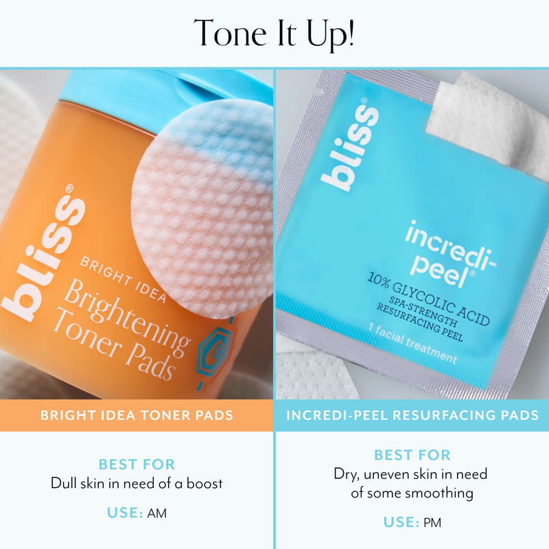 That's Incredi-Peel Comparison Chart Bright Idea Toner Pads