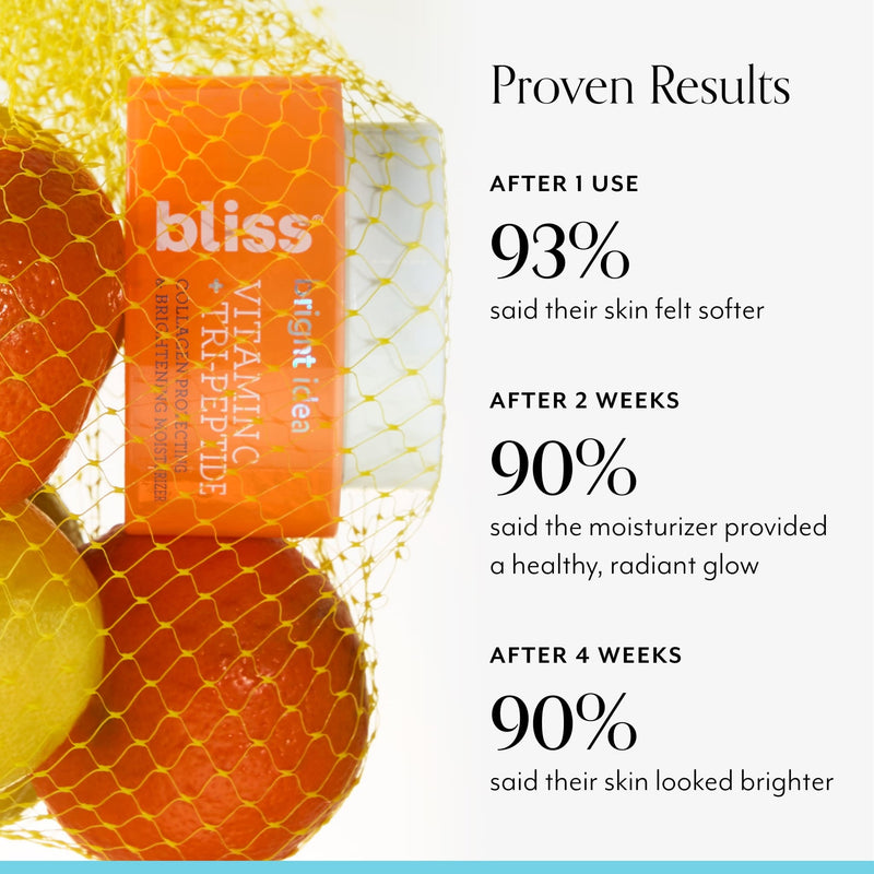 Bliss x LG Bright Idea Brightening Vitamin C Moisturizer proven results 
