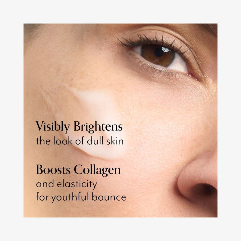 Bliss x LG Bright Idea Brightening Vitamin C Serum product benefits on model