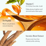 Bliss x LG Bright Idea Brightening Vitamin C Serum key ingredients are Vitamin C, Tri-Peptide, and Licorice Root Extract
