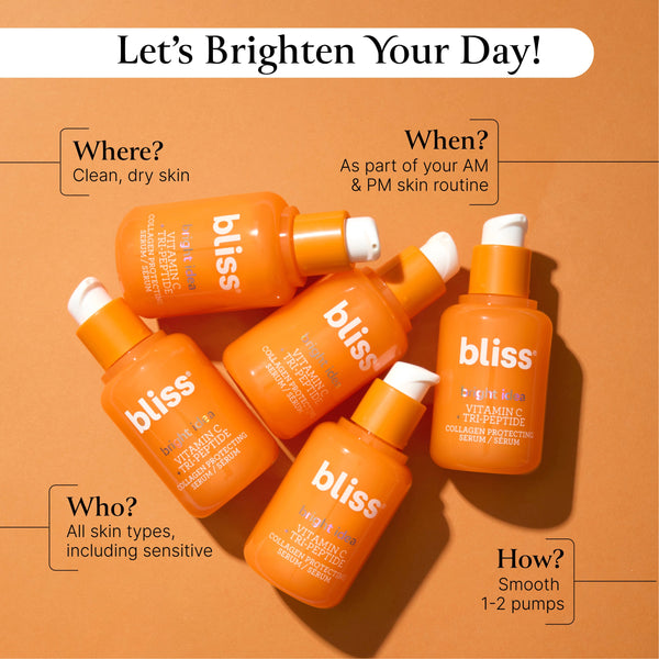 Bliss x LG Bright Idea Brightening Vitamin C Serum can be used as part of your am or pm skincare routine with 1 to 2 pumps