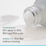 Bliss x LG Clear Genius Pore-Clearing Peel  product benefits clear skin without irritating 