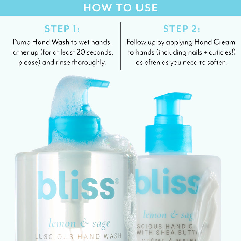 Lemon & Sage Happy Hands Cream & Wash Duo How to use
