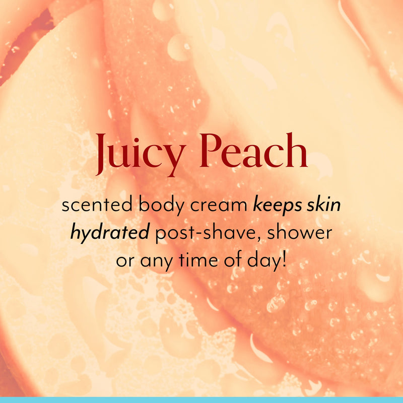 Bliss x LG Oh That's Rich Ultra Silky Sheen Body Cream has a Juicy Peach scent that keeps skin hydrated post-shave, shower, or any time of day