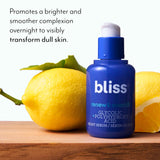 Bliss x LG Renew & Smooth Night Serum transform dull skin product benefits