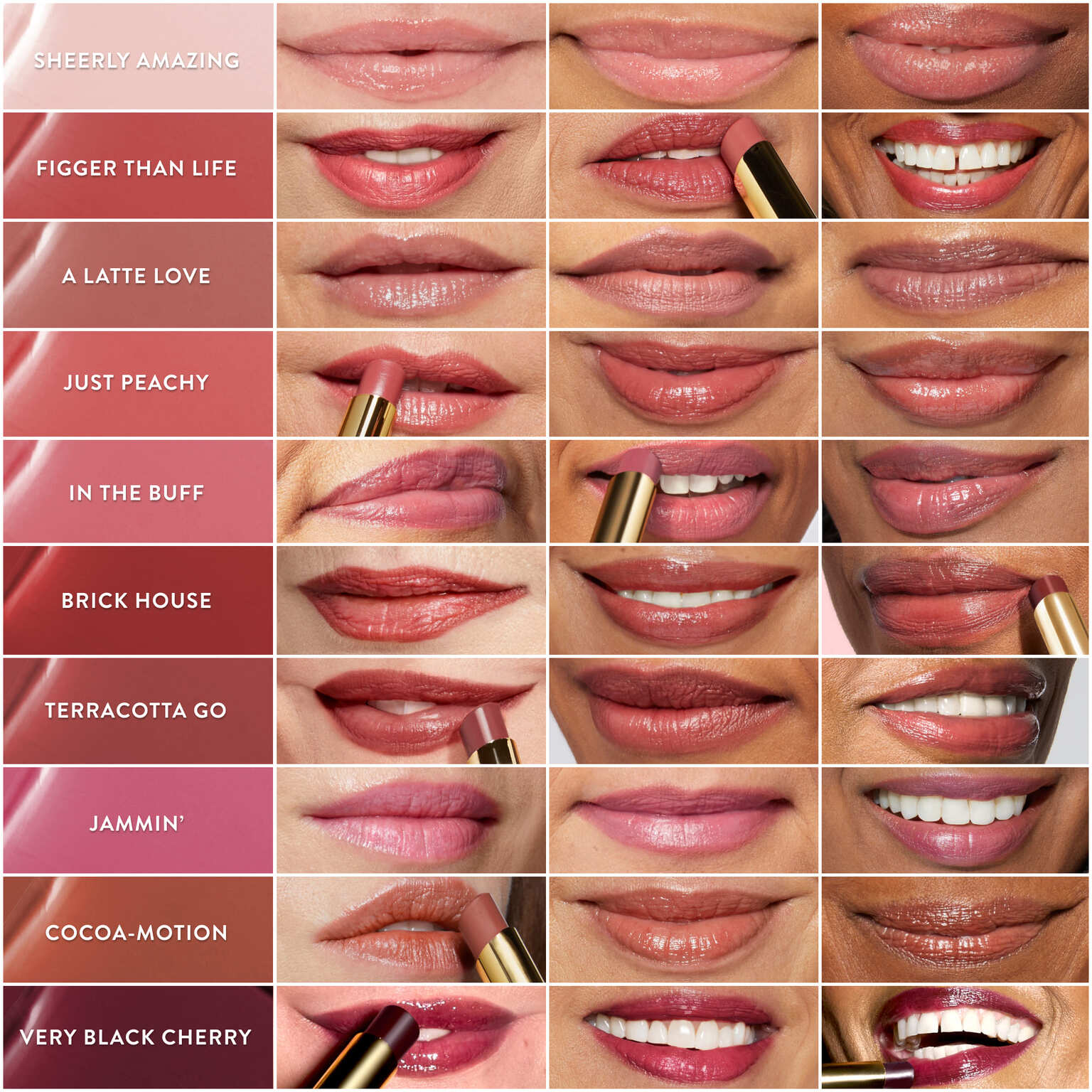 Jelly Balm Hydrating Lip Color Shade Model Chart