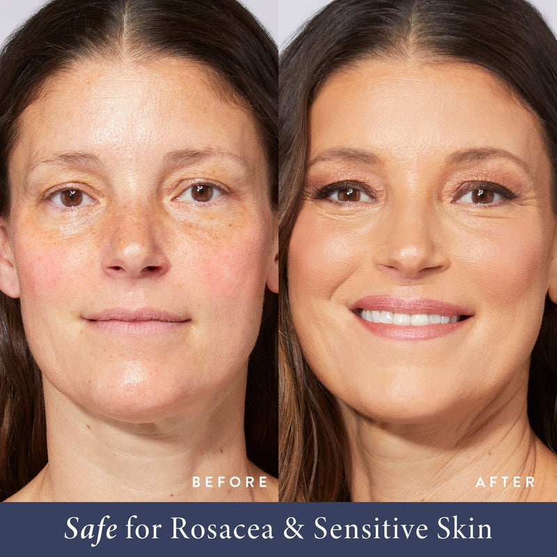 Baked To Go Balance-n-Brighten before and after shade callout