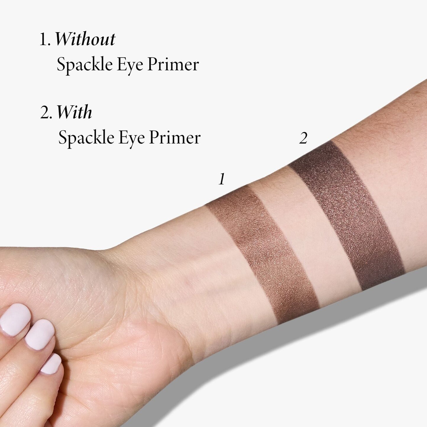Spackle Waterproof Eyeshadow Primer eyeshadow with and without image