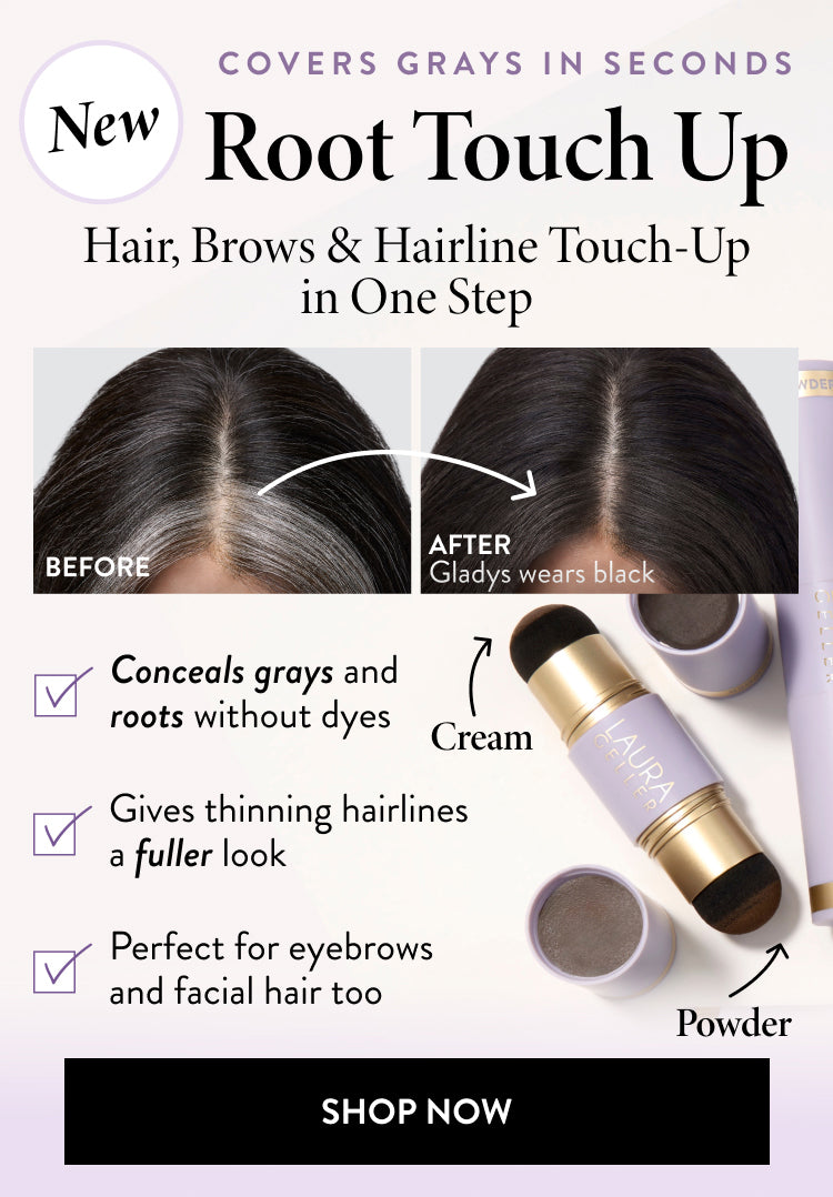 Cover grays in seconds with Root Touch Up - hair, brows, hairline touch-up in one step