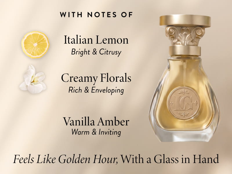 With notes of Italian Lemon, Creamy Florals, and Vanilla Amber