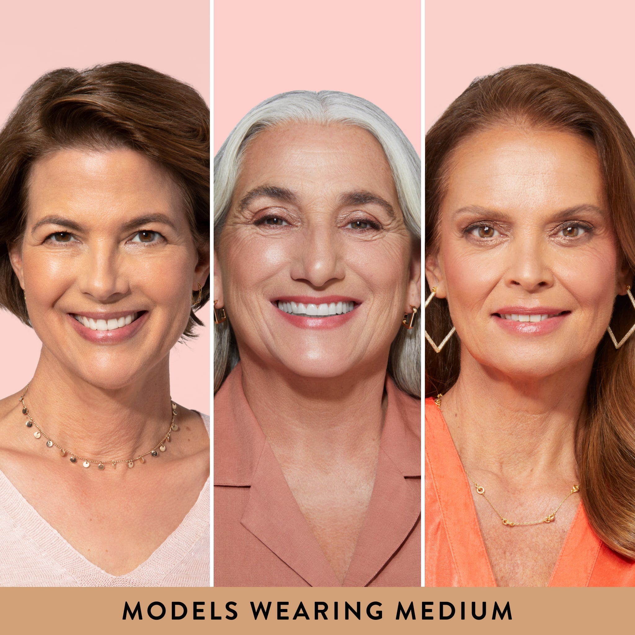 Baked Balance-n-Glow Color Illuminating Foundation 3 model grid in shade Medium