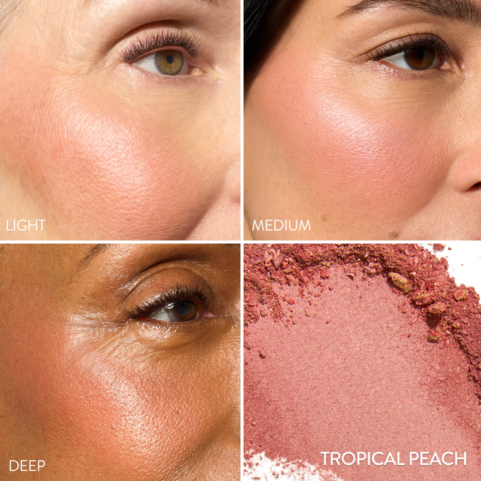 Blush-n-Brighten Model Grid in tropical peach