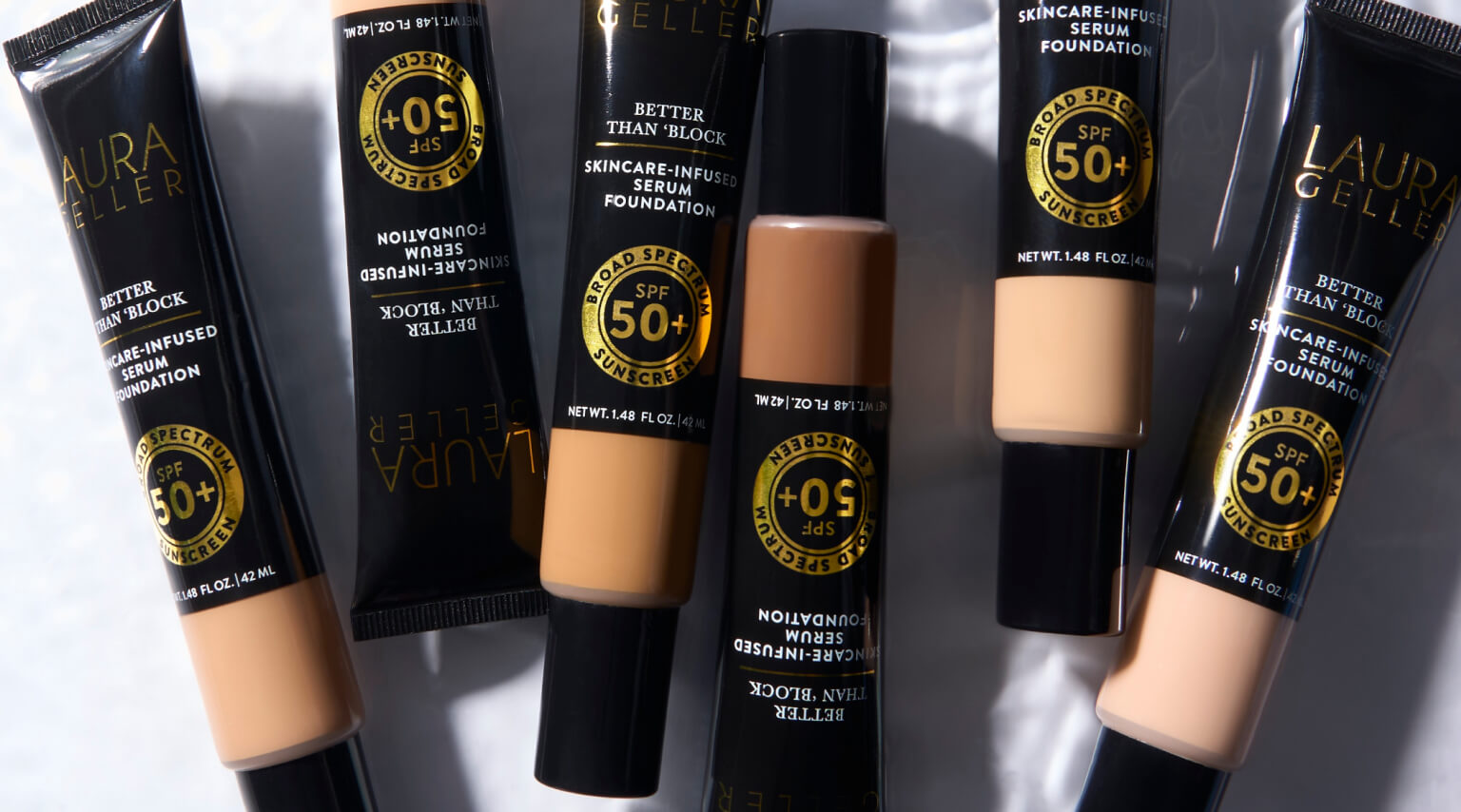 Better Than ‘Block Skincare-Infused Serum Foundation with Broad Spectrum SPF 50+ product lay flat image 
