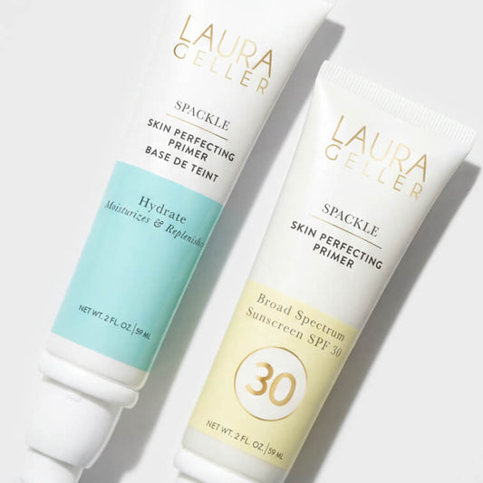 Spackle Primer lifestyle image with Spackle Hydrate and Spackle SPF 30