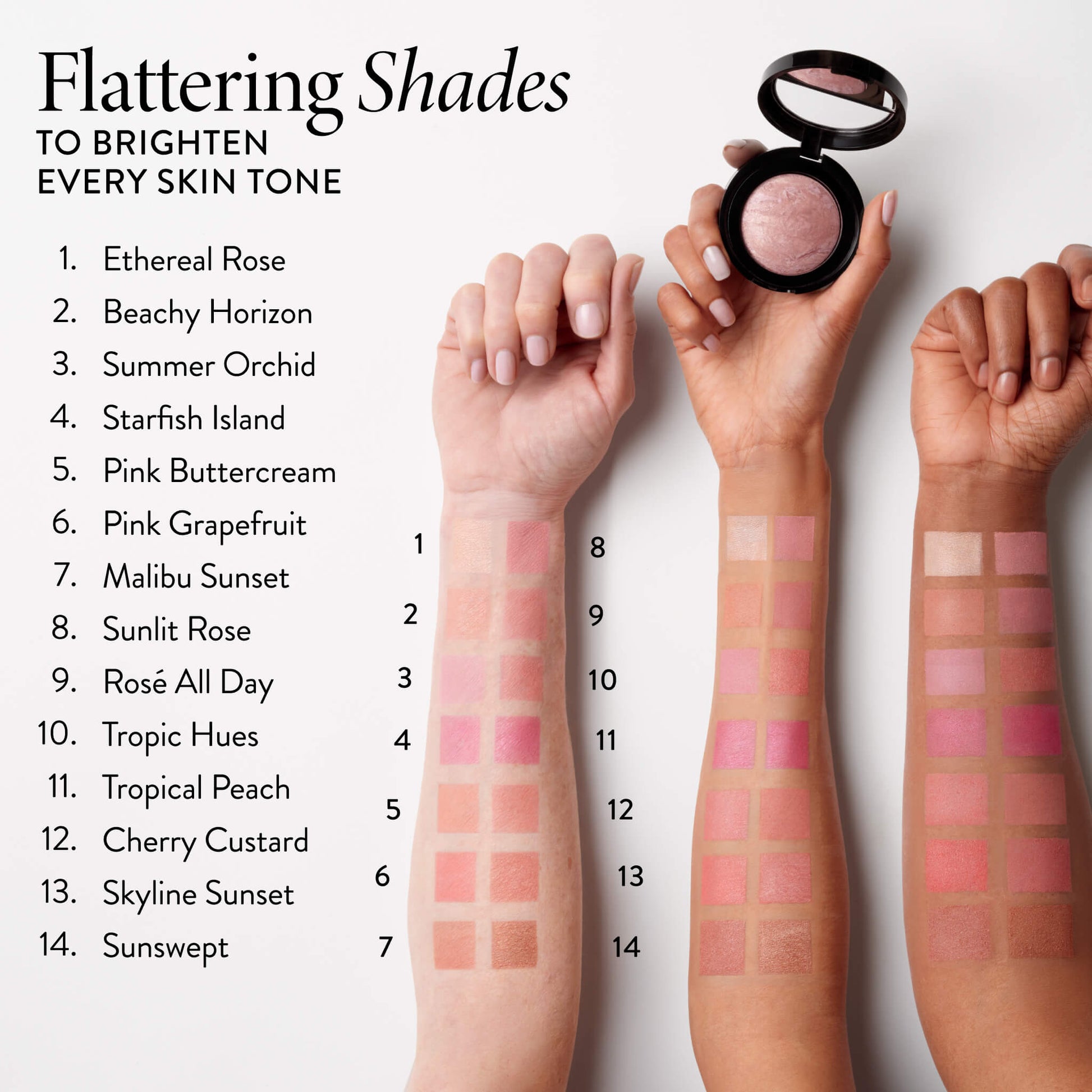 Baked Blush-n-Brighten Marbleized Blush arm swatches