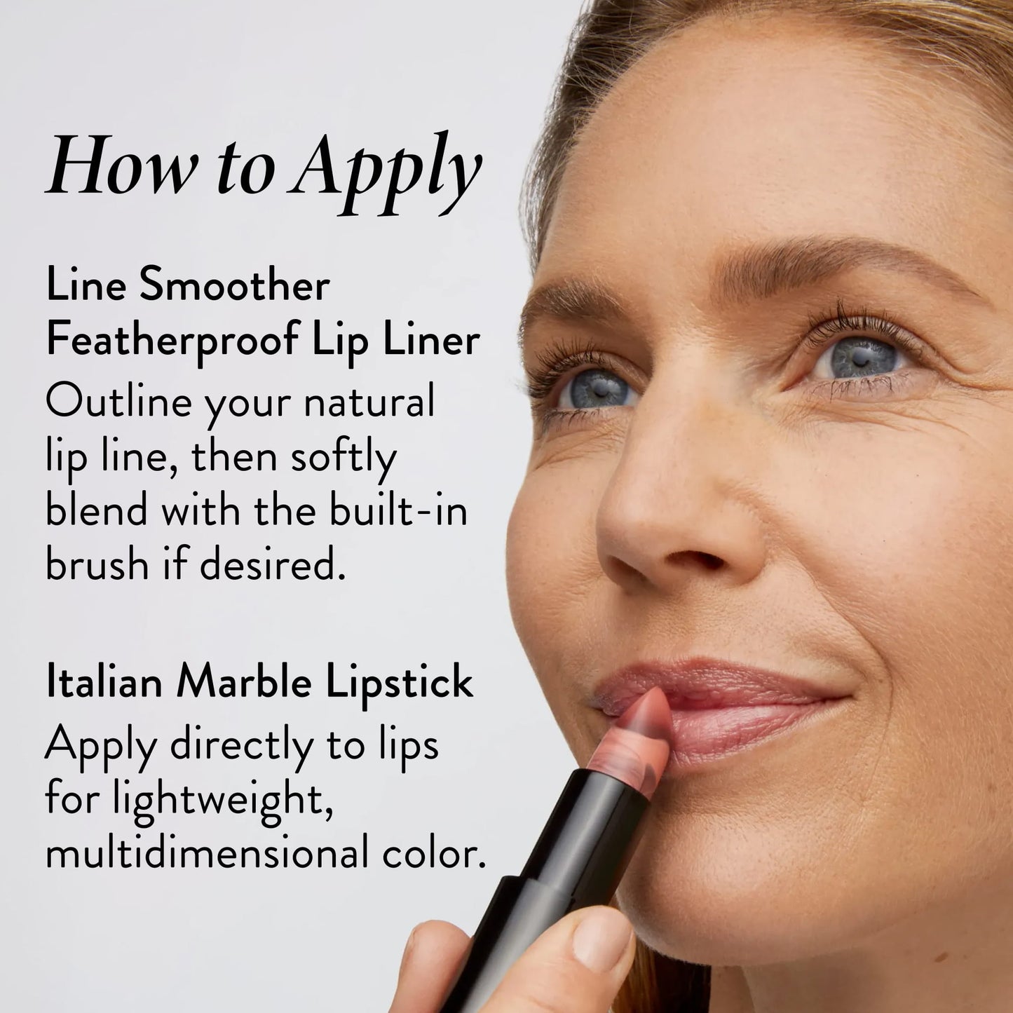 Italian Marble Lipstick + Line Smoother Lip Liner how to apply 