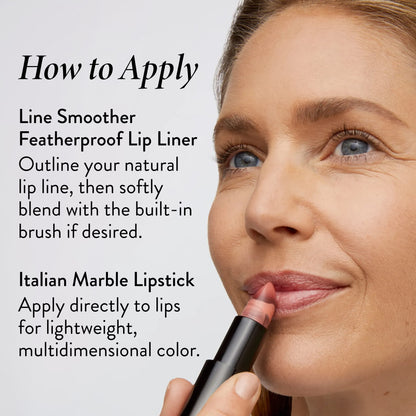 Italian Marble Lipstick + Line Smoother Lip Liner how to apply 