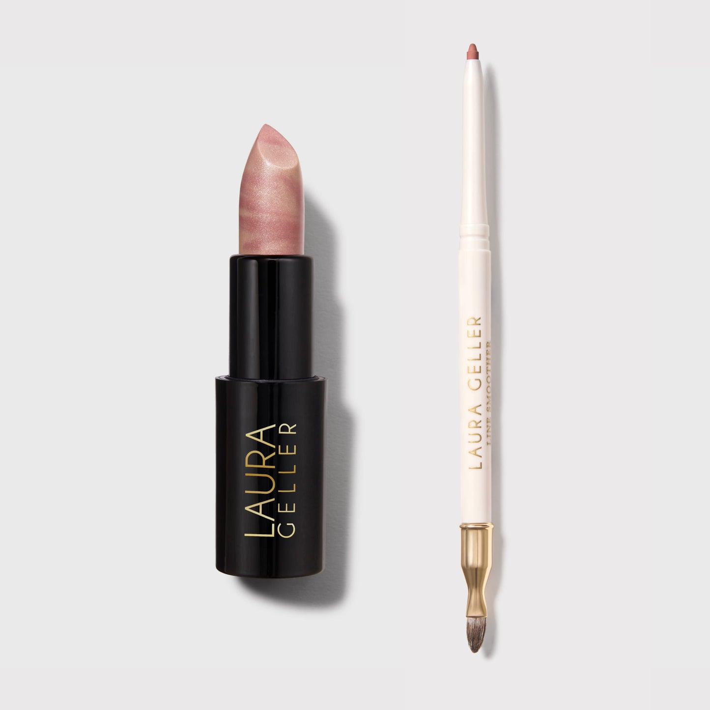 Italian Marble Lipstick + Line Smoother Lip Liner soldier in Sugared Maple & Natural