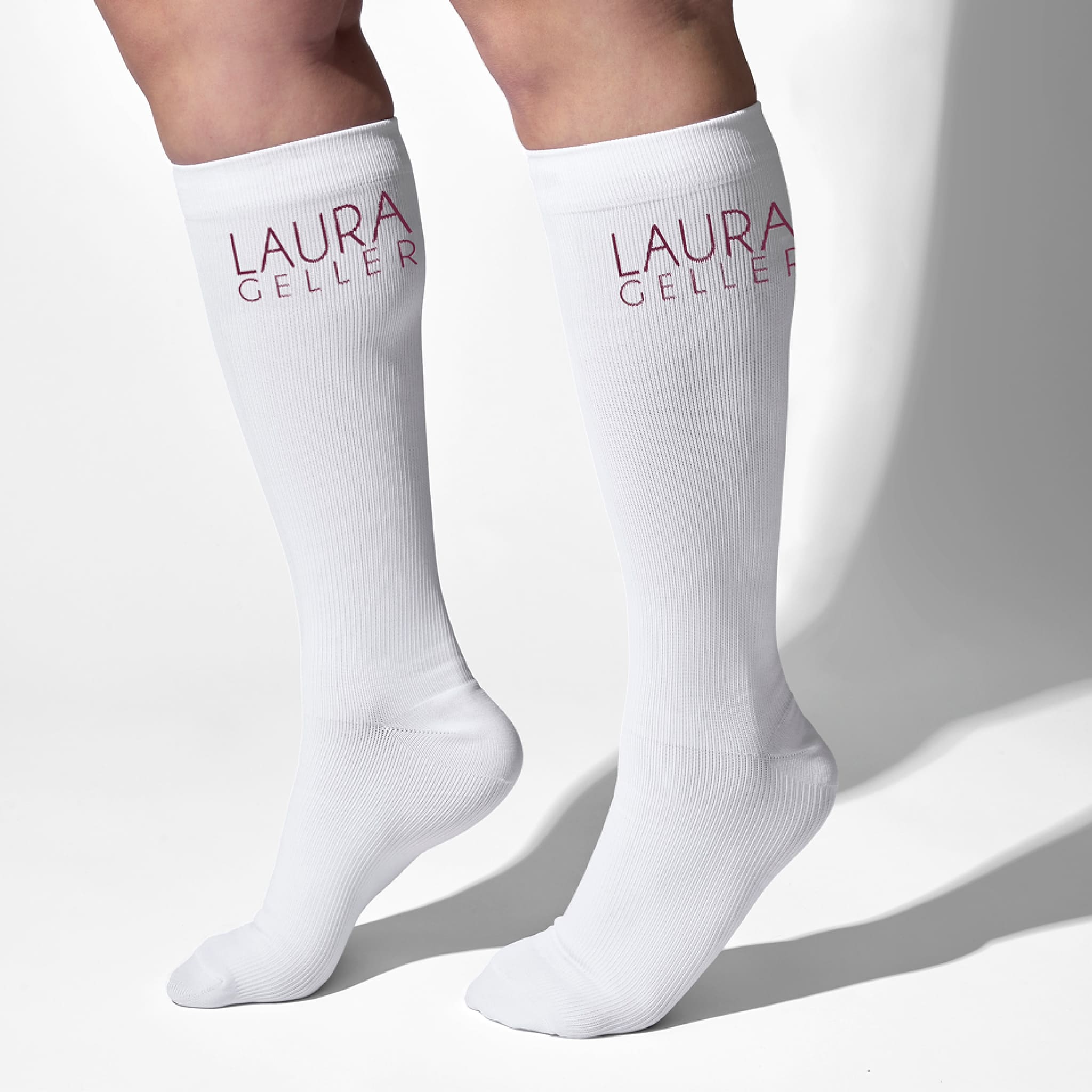 The 40+ Club Compression Socks on model L/XL