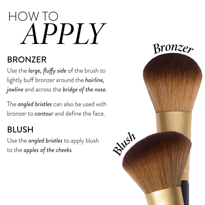 Dual-Ended Blush + Bronzer Brush how to apply