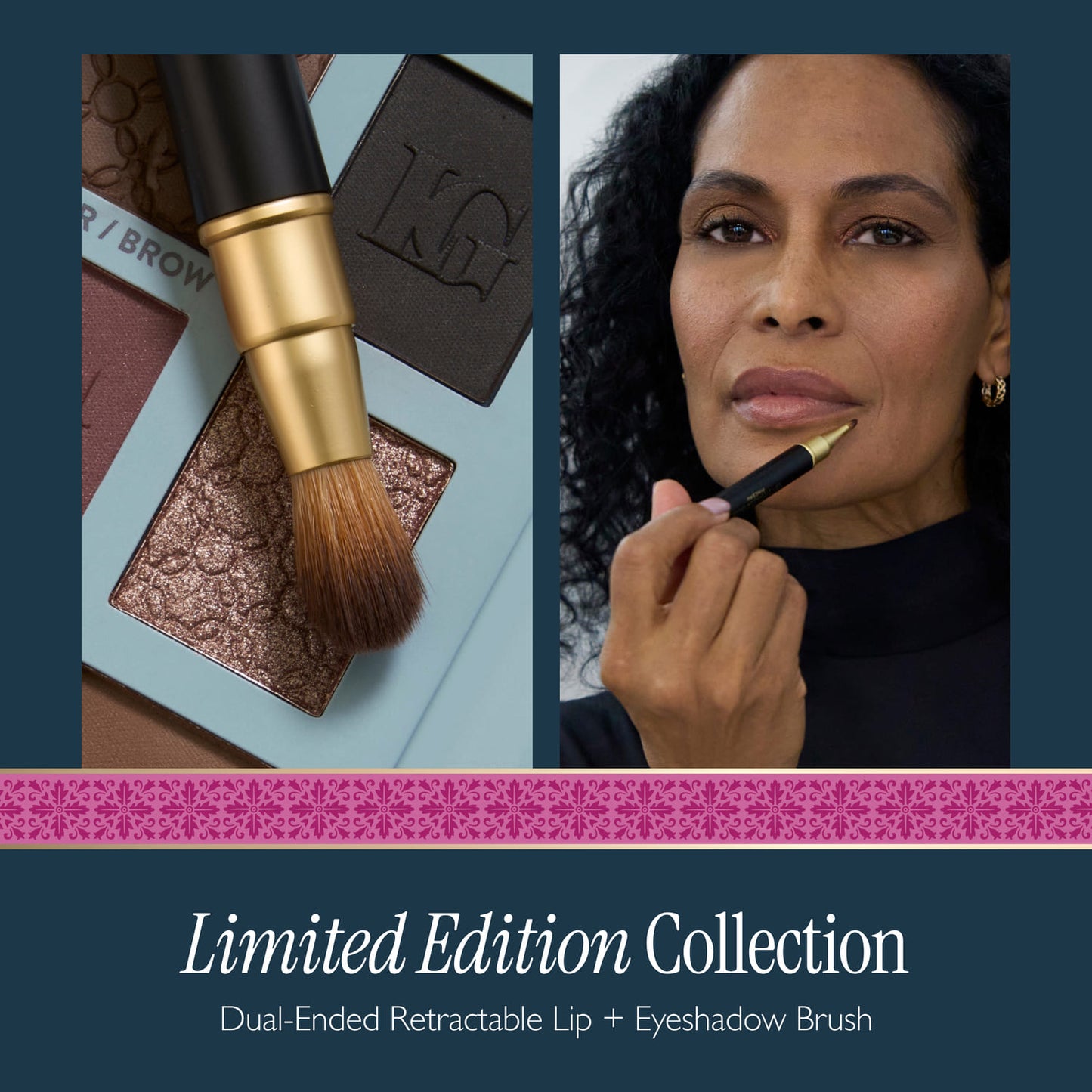 Dual-Ended Retractable Lip + Eyeshadow Brush limited edition