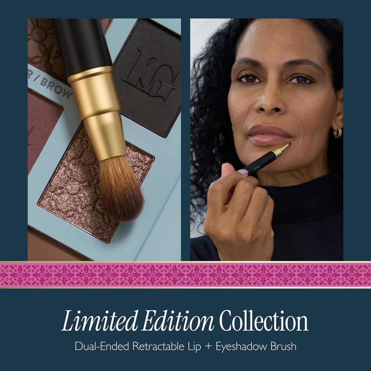 Dual-Ended Retractable Lip + Eyeshadow Brush limited edition