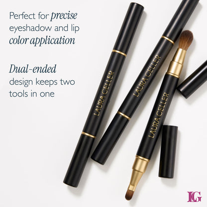 Dual-Ended Retractable Lip + Eyeshadow Brush - benefits